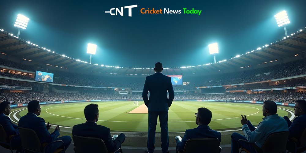 rich person depicting richest cricket board watching ground from stands